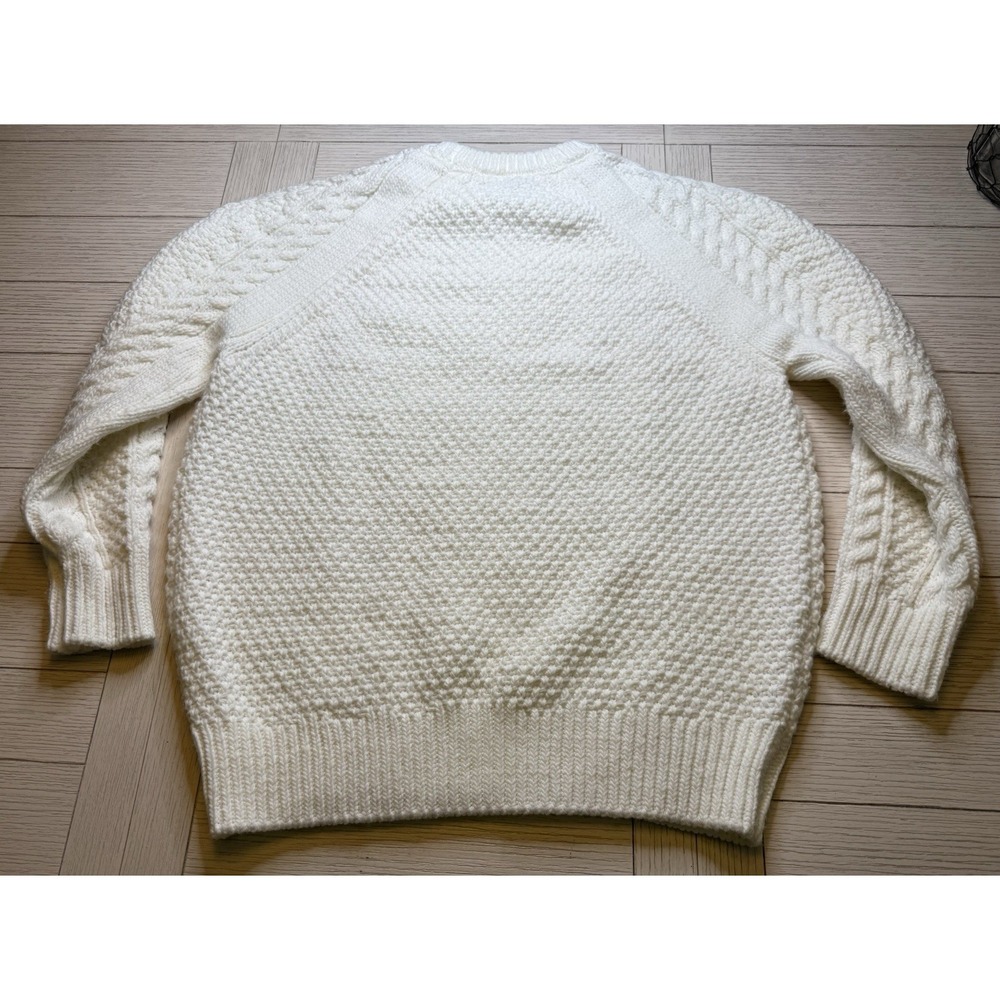 FOREVER 21 Women Ivory Chunky Cozy Cable Knit Pullover Rory Gilmore Sweater Sz L - Picture 7 of 8